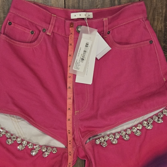 AREA Ombre Pink and Blue Tie-Dye Wide-leg Pants sz 25 - Picture 9 of 12